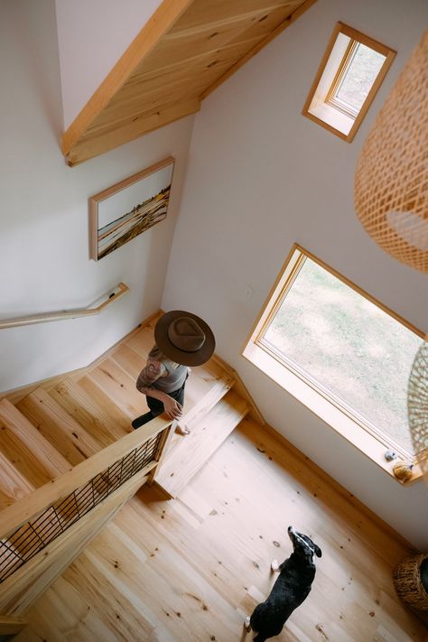 The Cabin — Cozy Rock Cabin Kitchen Wood Stove, Nordic Cabin, Loft Shop, Modern Small House Design, Cabin Floor, Maine Vacation, Kitchen Wood, Modern Western, Full Kitchen