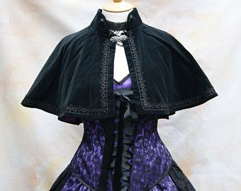 Victorian cape | Etsy Victorian Cape, History Bounding, Victorian Vampire, Steampunk Goth, Velvet Cape, Style Steampunk, Satin Noir, Victorian Goth, Victorian Steampunk