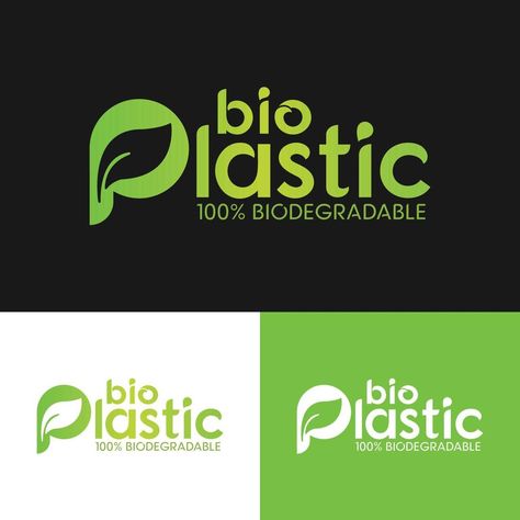 Bio Plastic Biodegradable Typography Logo Design Template Plastic Company Logo, Bio Logo Design, Plastic Bag Design, Bio Logo, Typographie Logo, Typography Logo Design, Glass Shelves Decor, Plastic Company, Shelves Decor