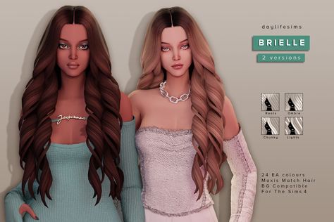 Sims 4 Cc Hair Curls, Sims 4 Big Hair Cc, Ts4 Maxis Match Hair, Ts4 Hair Cc Maxis Match, The Sims 4 Hair Maxis Match, Sims 4 Cc Finds Hair, Daylife Sims, Hair Ts4, Ts4 Hair