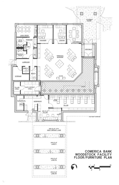 Woodstock - Floor Plan Bank Floor Plan Architecture, Bank Plan Architecture, Administration Building Floor Plan, Bank Plan Layout, Bank Layout Plan Design, Commercial Bank Floor Plan, Bank Floor Plan Layout, Bank Design Architecture Plan, Bank Plan Architecture Projects