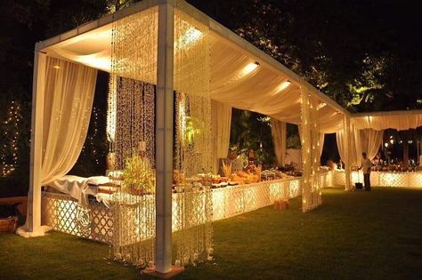 Stall Decorations, Buffet Wedding Reception, Night Wedding Decor, Wedding Hall Decorations, Buffet Decor, Decoration Evenementielle, Wedding Entrance Decor, Wedding Stage Design, Wedding Planning Decor