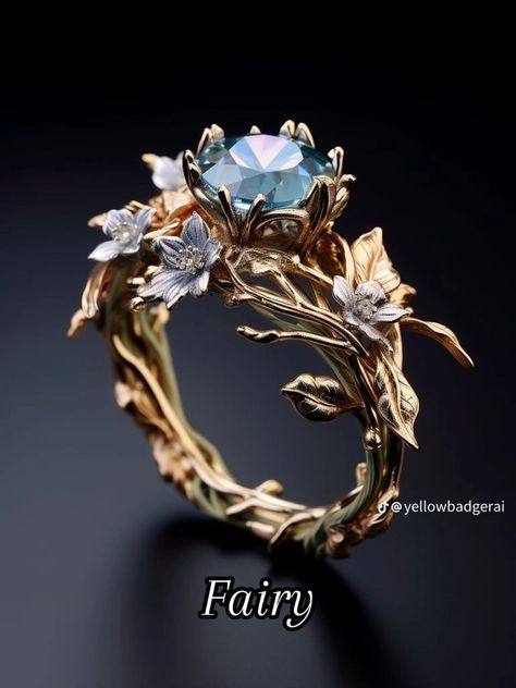 Fairy Tail Wedding Ring, Fairy Wedding Rings, Fantasy Wedding Rings, Fairy Rings, Fairytale Engagement Rings, Elven Ring, Whimsical Ring, Pretty Engagement Rings, Fantasy Ring