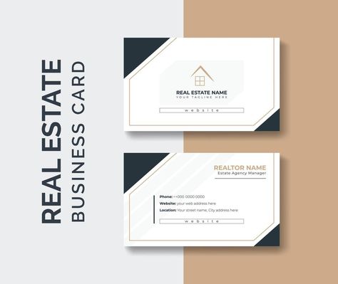 Architecture Business Cards, Real Estate Agent Business Cards, Agency Business Cards, Business Card Design Black, Visiting Card Templates, Company Business Cards, Card Design Template, Rental Business, Name Card Design