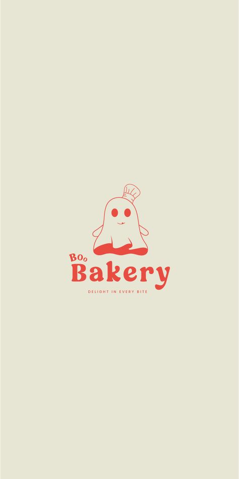 Logo Created for a bakery brand called Boo Bakery. Patisserie Design Logo, Bakery Logo Design Vintage, Bakery Shop Logo Design, Italian Bakery Logo, Home Bakery Branding, Illustrator Logo Ideas, Cake Brand Logo, Korean Bakery Logo, Bake Logo Design