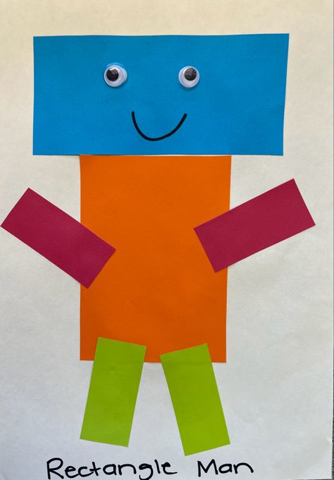 Preschool Shape Crafts Art Projects, Rectangle Projects For Preschoolers, Square Preschool Craft, Rectangle Activity For Preschool, Rectangle Shape Crafts For Preschool, Rectangle Art Preschool, Rectangle Preschool Crafts, Shape Craft Preschool, Square Activity Preschool