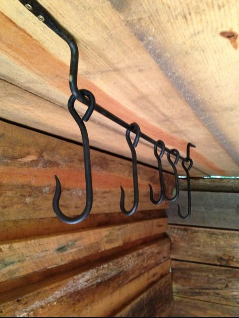 Meat Hooks Butcher, Meat Hanging Room, Meat Freezer, Hunting Room Design, Meat Locker, Backyard Smokers, Butcher Meat, Meat Hook, Walk In Freezer