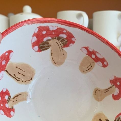 Crock A Doodle on Instagram: "🍄Today is National #mushroom Day!🍄 We love seeing all our customers mushroom inspired pottery pieces...paint your own with us, link in bio to reserve🔗 Reservations Recommended #crockadoodle #cadideas #pyop #paintyourownpottery #potterypainting #paint #pottery #paintingpottery #create #funart #funforallages #create #creative #createart" Pottery Painting Ideas Mushroom, Pottery Painting Mushroom, Crock A Doodle Pottery Ideas, Mushroom Pottery Painting, Crock A Doodle, Paint Pottery, Mushroom Paint, Diy Pottery Painting, Paint Your Own Pottery