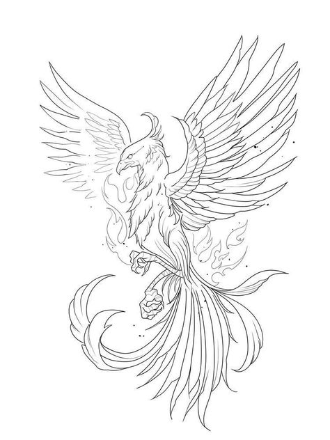 Japanese Phoenix Tattoo, Phoenix Drawing, Tato Paha, Small Dragon Tattoos, Butterfly Back Tattoo, Herz Tattoo, Phoenix Tattoo Design, Back Tattoos For Guys, Tattoo Stencil Outline