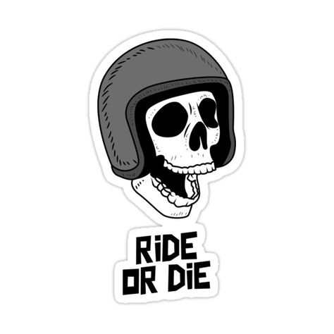 Stickers For Helmet, Bikes Stickers, Drawing Of A Skull, Biker Stickers, Stickers Bike, Phone Cover Stickers, Biker Helmet, Biker Bar, Bike Sticker