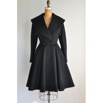 1950s Coat, Mode Retro, Vetements Clothing, Slim Fit Coat, Princess Coat, Black Princess, Fashion 1950s, Retro Mode, Coat Winter