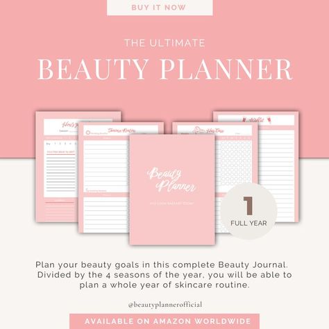 The Beauty Planner: a pink beauty journal for your skincare routine Skin Care Planner, Hair Care Planner, Skincare Journal, Journal Amazon, Beauty Planner, Beauty Plan, Beauty Journal, Pregnant Diet, Perfect Planner