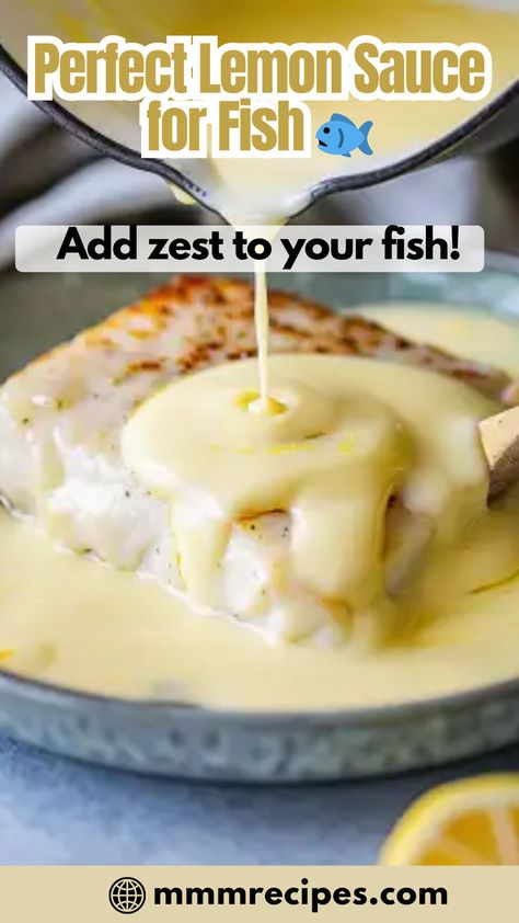 Elevate your fish dishes with this perfect Lemon Sauce! Simple to make and incredibly flavorful, it adds just the right amount of zest and tang. Drizzle it over your favorite fish and enjoy the burst of citrus goodness! Lemon Sauce For Fish, Creamy Lemon Butter Sauce, Sauce For Fish, Lemon Garlic Butter Sauce, Citrus Fish, Lemon Butter Sauce, Scallop Recipes, Garlic Butter Sauce, Fish Recipes Healthy