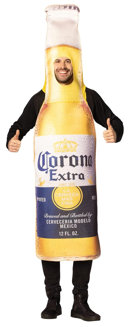 PRICES MAY VARY. Polyester Pull On closure Spot clean with cold water only. Do not wash, bleach, dry clean or iron. LA VIDA MAS FINA: Some time, a Corona and a lime. That’s La Vida Más Fina. The Corona Extra Bottle Halloween Costume is perfect for that cerveza lover enjoying the beach, backyard, or whatever you're feeling! INCLUDES: This costume includes a head in tunic with an open face and arm openings for easy eating and drinking. The top of the lime can be stuffed for additional support. The costume is printed on the front only in the likeness of the actual product with a polyknit back. Pants and shirt are not included. FIT & CARE: This costume is a one size and fits most adults. You can care for your new costume by simply spot cleaning with cold water only. Do not wash, bleach, dry cl Beer Costume, The Mask Costume, Beach Backyard, Classy Halloween Costumes, Pants And Shirt, Funny Halloween Costume, Fits Men, Easy Costumes, Halloween Costumes For Couples