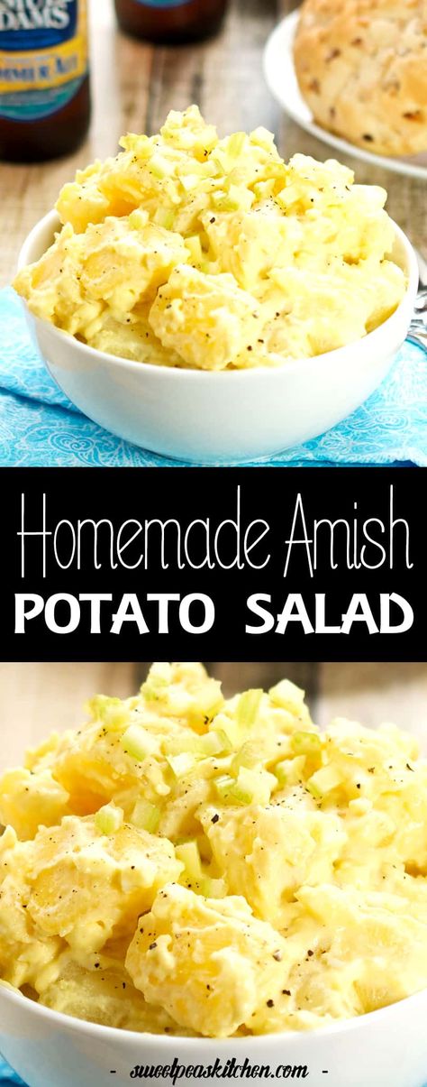 Amish Potatoe Salad Recipe, Pennsylvania Dutch Potato Salad, Amish Salads, Amish Food Recipes, Dutch Potato Salad, Amish Potato Salad Recipe, Amish Meals, Potato Salad Sweet, Amish Potato Salad