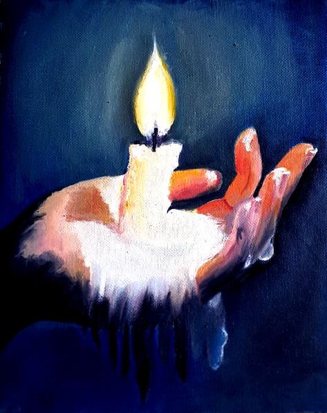 Abstract Candle Painting, Melting Painting, Candle Art Drawing, Candle Painting Art, Candle Art Painting, Happiness Painting, Paint Reference, Realism Paintings, Colorful Town