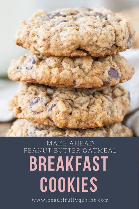 Breakfast Cookies Peanut Butter, Breakfast Cookies Healthy Oatmeal Peanut Butter, Chocolate Peanut Butter Breakfast Cookies, Oatmeal Flax Cookies, Peanut Butter Breakfast Recipes, Healthy Breakfast Cookies Recipes, Healthy Breakfast Cookies For Kids, Breakfast Weekday, Peanut Butter Oatmeal Breakfast Cookies