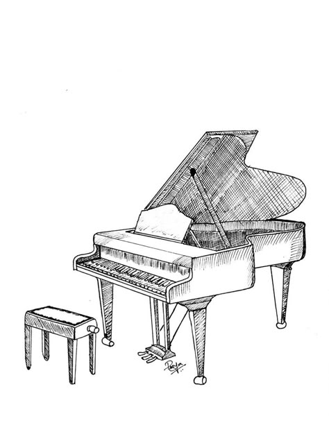 Cute Piano Drawings, Piano Sketch Easy, Piano Painting Easy, How To Draw Piano, How To Draw A Piano, Piano Sketch Draw, Piano Aesthetic Drawing, Piano Drawing Aesthetic, Piano Art Draw