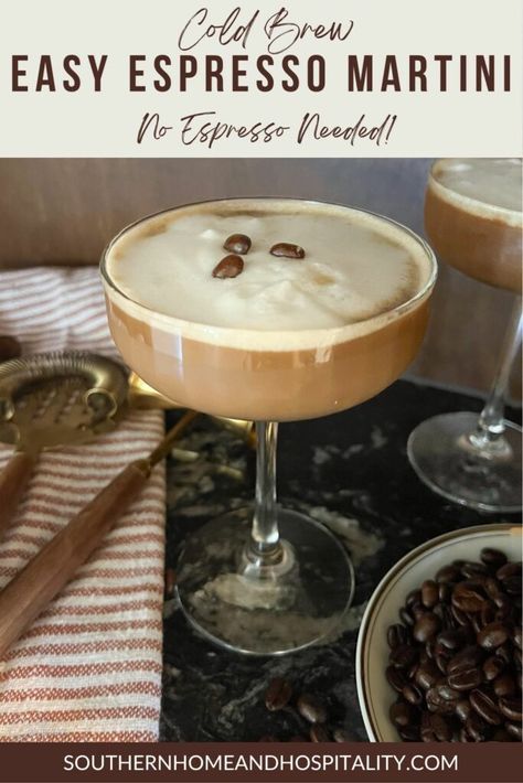 Jameson Cold Brew Espresso Martini, After Dinner Martini, Espresso Martini With Cold Brew Concentrate, Expresso Martini Creamy, Cold Brew Coffee Martini, Espresso Martini With Nespresso, Easy Expresso Martinis, Espresso Martini Recipe With Cold Brew, Espresso Martini Cold Brew