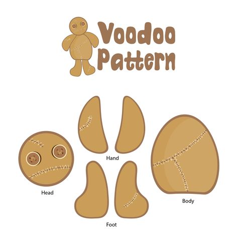 Diy Clay Voodoo Doll, Diy Voodoo Doll How To Make, Voodoo Dolls Pattern, Sew Voodoo Doll, Making Voodoo Dolls, Voodoo Doll Sewing Pattern Free, Voodoo Doll Template, Felt Voodoo Doll Pattern Free, Mini Voodoo Dolls Diy