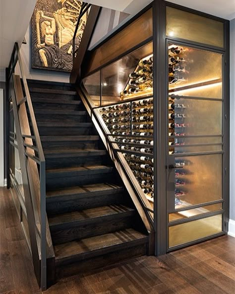 Wine Cellar Under Stairs, Under Stairs Space, Under Stairs Wine, Wine Seller, Cellar Conversion, Under Stairs Wine Cellar, Under Stairs Storage Ideas, Under Staircase, Stairs Storage Ideas