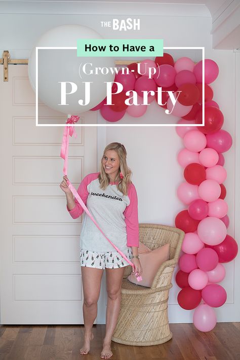 Women Night In Party Ideas, 40th Birthday Sleepover Ideas, Women Slumber Party Ideas, 40th Birthday Pajama Party, Grown Up Sleepover, Hotel Birthday Party Ideas For Adults, Grown Up Pajama Party, Women Pajama Party Ideas, Onesie Party Ideas Adults