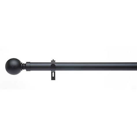 Ashton Fixed Matt Black Eyelet Curtain Pole Dia. 28mm | Dunelm Black Curtain Pole, Loft Curtains, Silver Curtains, Curtains Classic, Metal Curtain Pole, Loft Bedroom, Curtain Pole, Eyelet Curtains, Wide Windows