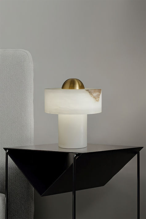 This sophisticated Stone Alabaster Table Light is crafted from durable alabaster stone, delivering a breathtaking source of light to any room. The unique and alluring design creates a statement piece that is sure to be the centerpiece of your décor. Lamp Inspiration, Alabaster Stone, Table Light, Light Table, Table Lamp, Stone, Pattern, Design