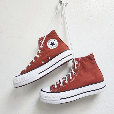 Size :8(Us) 6(Uk) 39(Eu) New With Original Box(No Lid). Thank You For Your Stopping By. Fast Shipping On The Same Or Next Business Day. Red Converse Outfit, Color Terracota, Converse Red, Red Converse, Outfits With Converse, Walker Boots, Womens Converse, Fit N Flare Dress, Boot Sandals