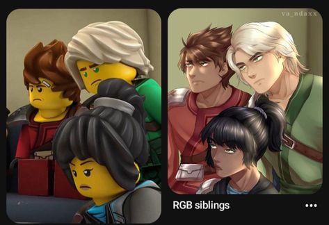 Ninjago Rgb Siblings, Rgb Siblings Ninjago, Rgb Siblings, Winky Face, Lego Wallpaper, Lego Ninjago Lloyd, Hero Quotes, Lloyd Ninjago, Ninjago Memes