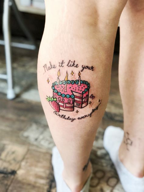 Birthday Cake Tattoo Small, Tattoo Cake Birthday, Cake Tattoo Small, Birthday Cake Tattoo, Cake Tattoo Ideas, 30th Birthday Tattoo Ideas, 30th Birthday Tattoo, Birthday Tattoo Ideas, Cake Tattoo