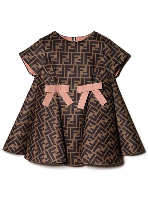 Neoprene Dress, Fendi Dress, Child Fashion, Fendi Kids, Designer Dresses For Kids, Baby Couture, Ff Logo, Designer Kids Clothes, Baby Set