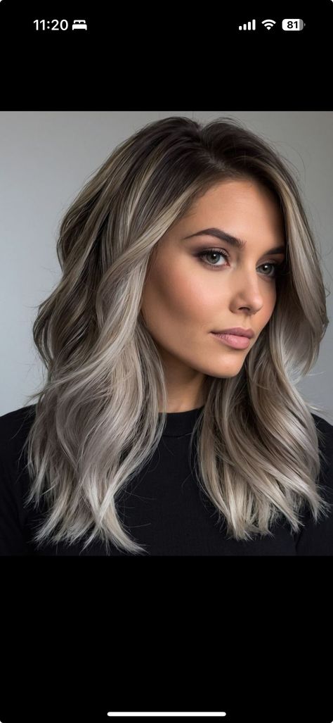 Blond With Dark Lowlights, Blonde Balayage With Dark Underneath, Dark Roots Ashy Blonde Hair Balayage, Highlight Lowlight Blonde Fall, Dark Brown Platinum Highlights, Women’s Fall Hair Color Ideas, Dark Hair With Blonde Lowlights, Dark Blonde With Ash Highlights, Fall Brown And Blonde Hair