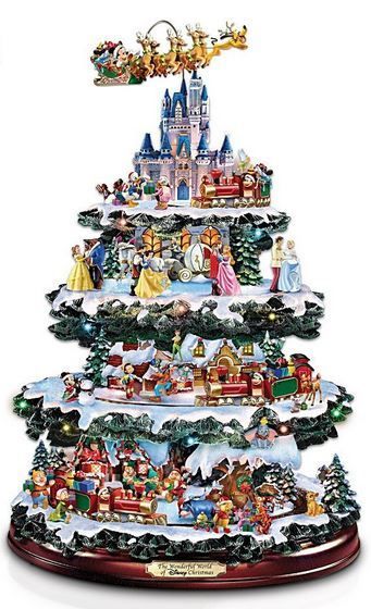 Disney tabletop tree!! #Disney #Christmas #Holiday Disney Display, Duck Orange, Bradford Exchange Disney, Wonderful World Of Disney, Christmas Carousel, Casa Disney, Disney Christmas Decorations, Disney Christmas Tree, World Of Disney