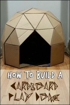 Cardboard Dome, Cardboard Houses For Kids, Cardboard Forts, Cardboard Ideas, Cardboard Play, Cardboard Crafts Kids, Cardboard Box Crafts, Cardboard Toys, Kid Friendly Activities