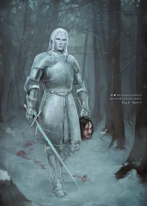 Snow Elves Art, Game Of Thrones White Walkers, Anduril Wallpaper, Astor Alexander, Snow Elves, Snow Elf, Arte Steampunk, Asoiaf Art, Song Of Ice And Fire