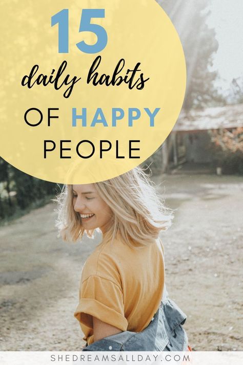 Daily habits to do every day to improve your life and help you achieve your goals and live out your dreams. Daily habits of happy people! #improvehabits #selfgrowth #happiness Happiness Habits, Life Satisfaction, Habits Of Successful People, Positive Habits, True Happiness, Life Improvement, Daily Habits, Good Habits, Bring Happiness