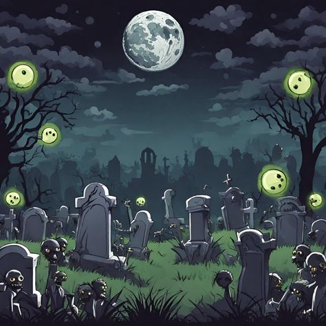 Zombie Background, Halloween Artwork, Art References, Graveyard, Zombie, Art Reference, Halloween, Anime, Quick Saves