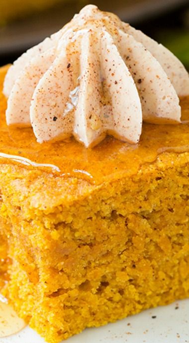 Pumpkin Cornbread with Cinnamon Honey Butter Pumpkin Cornbread With Cinnamon Honey Butter, Pumpkin Cornbread, Honey Butter Recipe, Cinnamon Honey Butter, Cinnamon Honey, Sweet Cooking, Corn Bread Recipe, Cooking Classy, Honey Butter