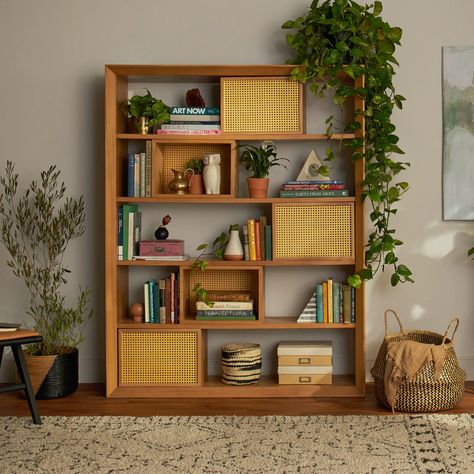 Mid Century Modern Cabinets and Storage | Joybird Mid Century Modern Shelving, Bedroom Decor College, Hacienda Bedroom, Living Room Mid Century Modern, Room Mid Century Modern, Mid Century Modern Bookshelf, Bookcase With Storage, Living Room Mid Century, Mid Century Wall Unit