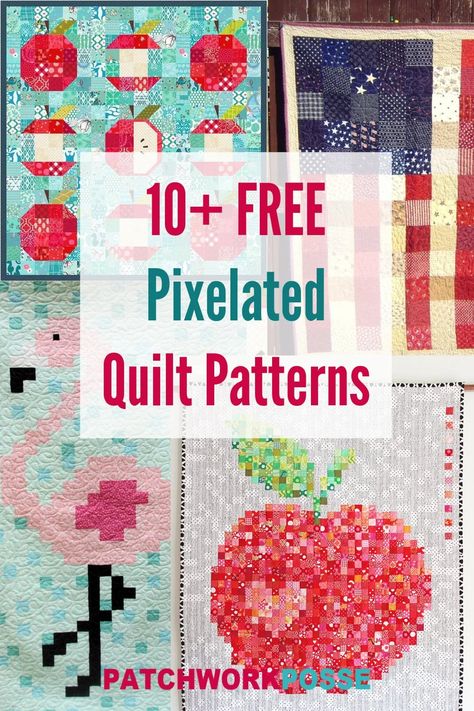 Pixelated Quilt, Pixel Quilt Pattern, Pixel Quilt, Twister Quilts, Pixel Quilting, Quilting Designs Patterns, Patchwork Quilt Patterns, Make Pictures, Easy Sewing Patterns