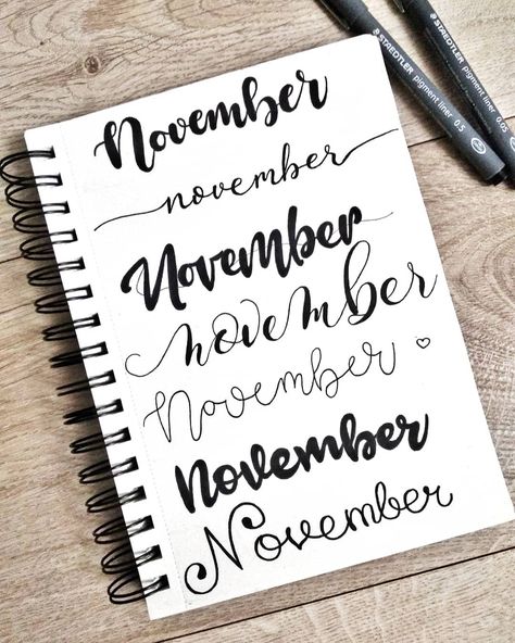 November Bullet Journal Ideas — Sweet PlanIt Beautiful Titles, Bullet Journal Calendrier, Bullet Journal Headers, Kalender Design, Bullet Journal 2020, Bullet Journal 2019, Bullet Journal Font, Journal Fonts, Bullet Journal Notes