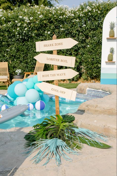 California Themed Party Decoration, Hang Loose Birthday Party, Retro Ocean Themed Birthday, Beach Club First Birthday, Endless Summer Party Theme, Surfs Up 1st Birthday Party, Surf Party Theme, The Big One Surf Birthday Decorations, Surf Beach Aesthetic