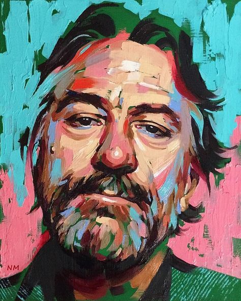 Robert De Niro Abstract Portrait Painting, Kunst Inspiration, 수채화 그림, Abstract Portrait, Arte Pop, Portrait Drawing, Portrait Art, 그림 그리기, Life Art