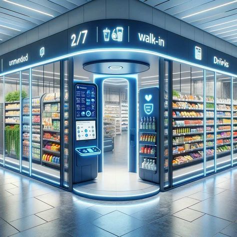 Smartstore blog | Smart Stores 24/7: The future of staff-free retailing | Smartstore Electronic Store, Mini Mart, Retail Facade, Supermarket Design, Exhibit Design, Amazing Ideas, Retail Space, Future Design, Everyday Items