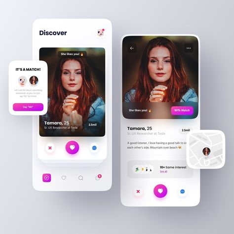 @uiuxforfun shared a photo on Instagram: “Dating App Concept 💘” • Mar 1, 2021 at 1:02pm UTC Ux Tips, Ux Researcher, App Concept, App Interface Design, Ui Ux Designer, App Interface, Good Listener, Dating App, Interface Design