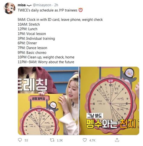 11pm-9am: Worry about the future 🥺 seeing this they didn't get to sleep as trainees 😢 Korean School Schedule, Kpop Vocal Training, Kpop Idol Daily Routine, Kpop Trainee Routine, How To Become A Kpop Trainee Tips, Yg Trainee Schedule, Kpop Dances To Learn List, Jyp Audition Tips, Kpop Trainee Schedule Jyp