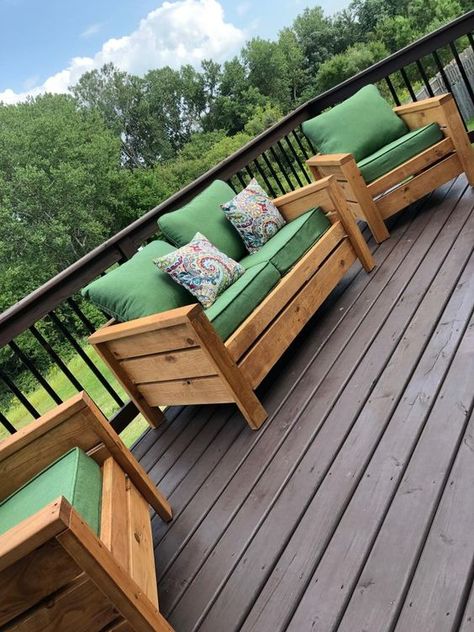 White Basement, Wooden Patio Furniture, Modern Outdoor Patio, Wooden Patios, Outdoor Deck Furniture, Wood Patio Furniture, Outdoor Patio Set, Backyard Furniture, Porch Furniture