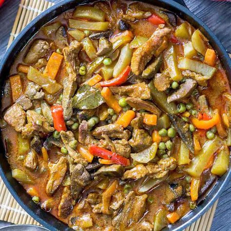 Igado Recipe (Pork and Liver Stew) | Amiable Foods Igado Ilocano Recipe, Liver Stew, Bistek Recipe, Beef Shanks, Pork Stew Recipes, Gremolata Recipe, Pork Hock, Recipe Pork, Beef Shank