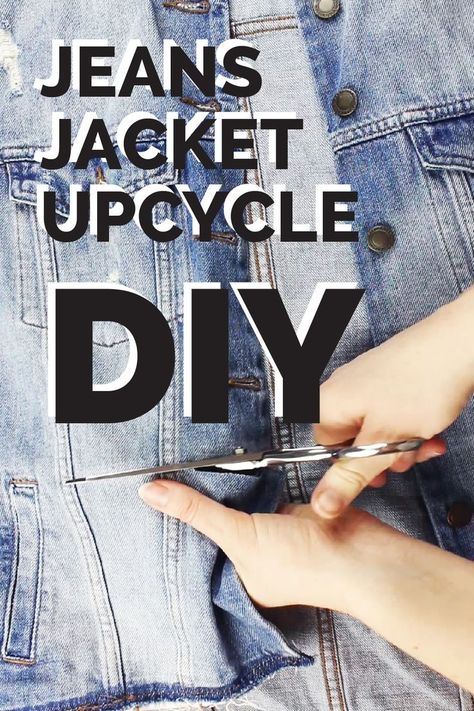 Recycled Denim Jackets Ideas, Denim Jacket Makeover, Jean Jacket Makeover Ideas, Jean Jacket Refashion, Denim Jacket Diy Upcycling, Frayed Hem Jeans Diy, Diy Jean Jacket Ideas, Jean Jacket Painting, Diy Jacket Refashion